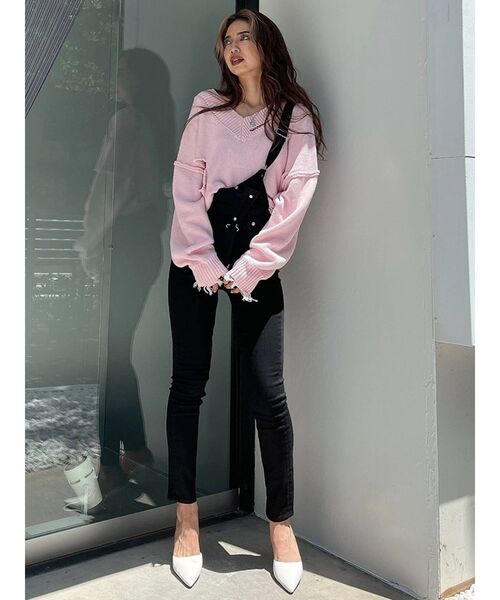 GYDA（ジェイダ）の「BACKクロススキニーデニムサロペ（サロペット/オーバーオール・レディース・ライトブルー/ブラック・SMALL/MEDIUM/X-SMALL）」の8枚目の写真