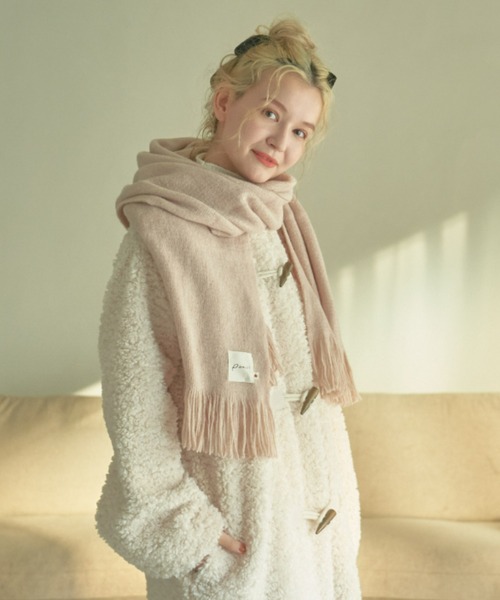 pomiii（ポミー）の「フリンジマフラー（マフラー・レディース・ブルー/ピンク/ブラウン・FREE）」の3枚目の写真