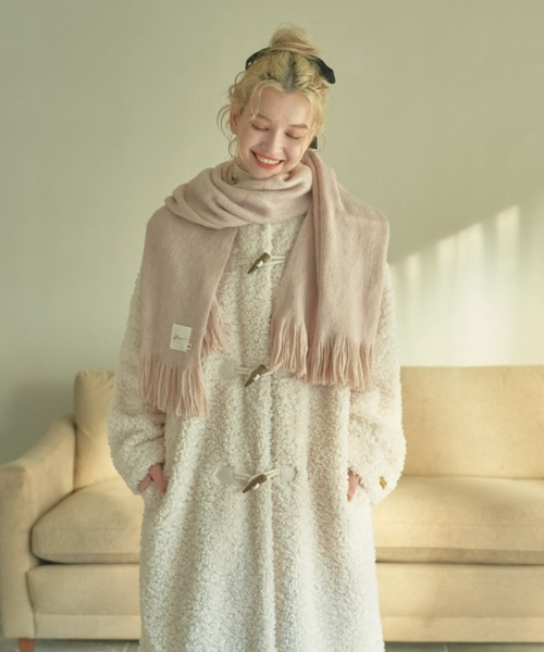 pomiii（ポミー）の「フリンジマフラー（マフラー・レディース・ブルー/ピンク/ブラウン・FREE）」の4枚目の写真