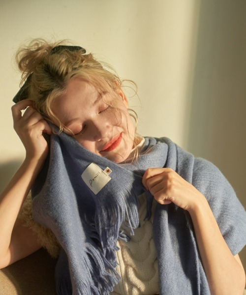 pomiii（ポミー）の「フリンジマフラー（マフラー・レディース・ブルー/ピンク/ブラウン・FREE）」の14枚目の写真