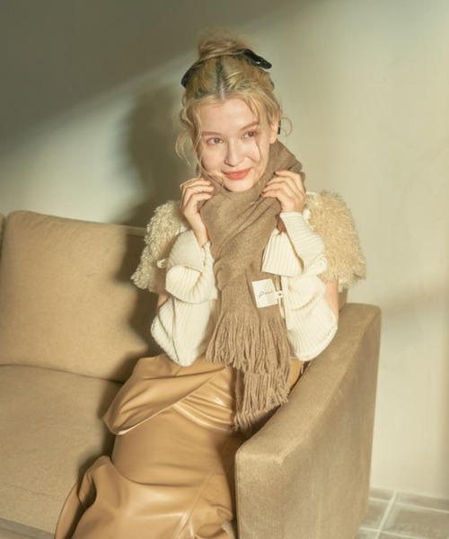 pomiii（ポミー）の「フリンジマフラー（マフラー・レディース・ブルー/ピンク/ブラウン・FREE）」の18枚目の写真