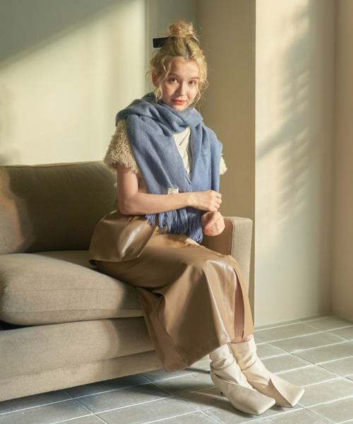 pomiii（ポミー）の「フリンジマフラー（マフラー・レディース・ブルー/ピンク/ブラウン・FREE）」の19枚目の写真