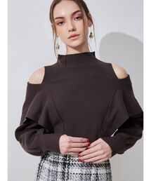 MERCURYDUO | ケープドッキングモックネックニット(ニット/セーター)