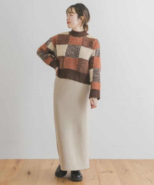 45rpmマスタードチェックハイネックニット ITEMS URBANRESEARCH（アイテムズ アーバンリサーチ）の「ブロック