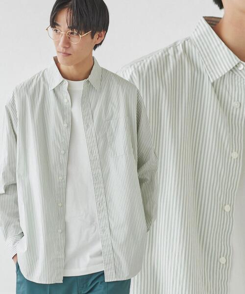 coen（コーエン）の「ブロードストライプレギュラーカラーシャツ（シャツ/ブラウス・メンズ・ネイビー/ライム/イエロー/ライトピンク/コバルトブルー・XL/M/L/S）」の2枚目の写真