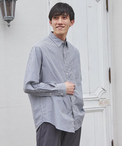 coen（コーエン）の「ブロードストライプレギュラーカラーシャツ（シャツ/ブラウス・メンズ・ネイビー/ライム/イエロー/ライトピンク/コバルトブルー・XL/M/L/S）」の9枚目の写真