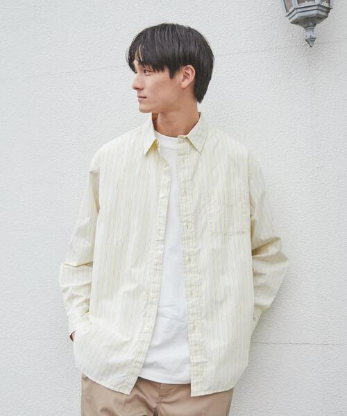 coen（コーエン）の「ブロードストライプレギュラーカラーシャツ（シャツ/ブラウス・メンズ・ネイビー/ライム/イエロー/ライトピンク/コバルトブルー・XL/M/L/S）」の11枚目の写真