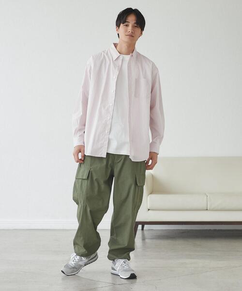 coen（コーエン）の「ブロードストライプレギュラーカラーシャツ（シャツ/ブラウス・メンズ・ネイビー/ライム/イエロー/ライトピンク/コバルトブルー・XL/M/L/S）」の13枚目の写真