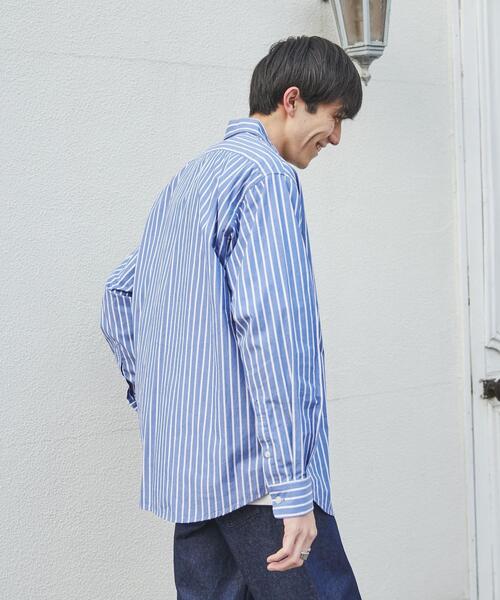 coen（コーエン）の「ブロードストライプレギュラーカラーシャツ（シャツ/ブラウス・メンズ・ネイビー/ライム/イエロー/ライトピンク/コバルトブルー・XL/M/L/S）」の15枚目の写真