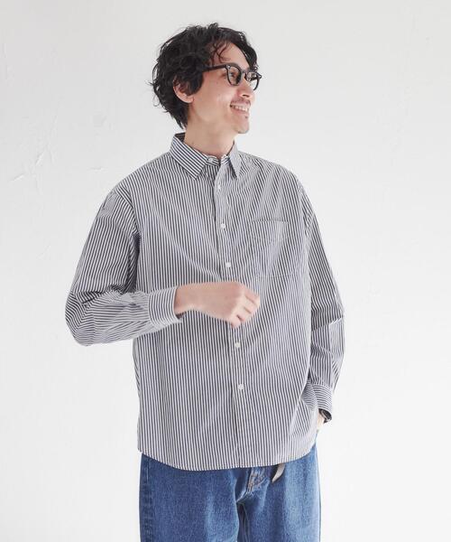 coen（コーエン）の「ブロードストライプレギュラーカラーシャツ（シャツ/ブラウス・メンズ・ネイビー/ライム/イエロー/ライトピンク/コバルトブルー・XL/M/L/S）」の20枚目の写真