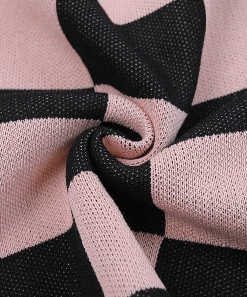 miette（ミエット）の「ハートネックチェッカー柄ショートトップス（ニット/セーター・レディース・オフホワイト/ブルー/グリーン/ピンク・FREE）」の9枚目の写真