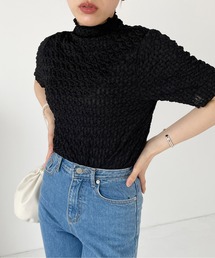 ポコポコジャガード半袖プルオーバー
