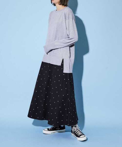 CONVERSE TOKYO(コンバーストウキョウ)の「星柄★ジャガードスカート(スカート・レディース・ブラック・FREE)」の7枚目の写真