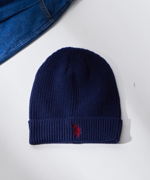 U.S. POLO ASSN.（ユーエスポロアッスン）の「【KIDS】【U.S. POLO ASSN/ユーエスポロアッスン】ワンポイント刺繍ニットキャップ（ニットキャップ/ビーニー・キッズ・ネイビー/オレンジ/アイボリー/グレイッシュベージュ・ONE SIZE）」の3枚目の写真