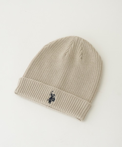 U.S. POLO ASSN.（ユーエスポロアッスン）の「【KIDS】【U.S. POLO ASSN/ユーエスポロアッスン】ワンポイント刺繍ニットキャップ（ニットキャップ/ビーニー・キッズ・ネイビー/オレンジ/アイボリー/グレイッシュベージュ・ONE SIZE）」の6枚目の写真