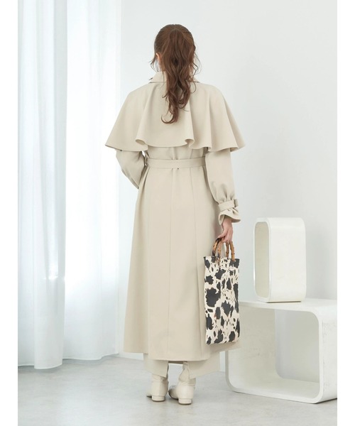 earth music&ecology（アースミュージックアンドエコロジー）の「マルチケープトレンチコート（トレンチコート・レディース・ブラック/ライトベージュ/ベージュ・FREE）」の14枚目の写真
