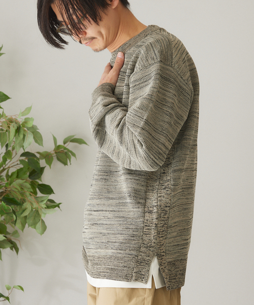 417 EDIFICE(フォーワンセブンエディフィス)の「PEメッシュメランジプルオーバー(ニット/セーター・メンズ・ピンク/ベージュ/ネイビー/グリーン系その他・SMALL/MEDIUM/LARGE)」の8枚目の写真
