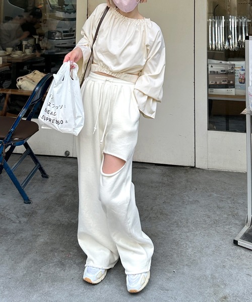 Alley by w closet（アリーバイダブルクローゼット）の「【セットアップ対応/Alley】キャンディスリーブブラウス（シャツ/ブラウス・レディース・ブルー/イエロー・FREE）」の3枚目の写真