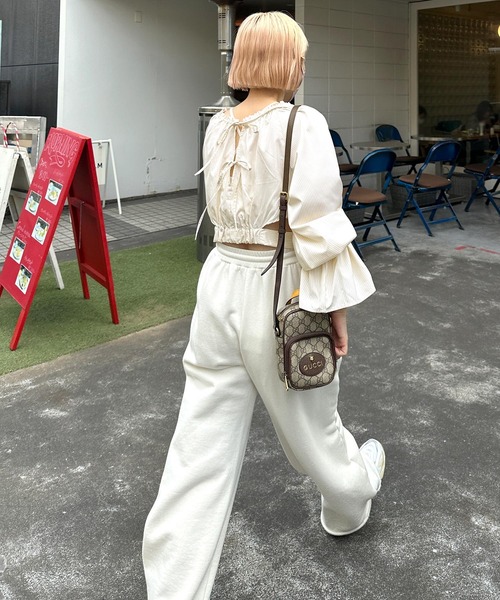 Alley by w closet（アリーバイダブルクローゼット）の「【セットアップ対応/Alley】キャンディスリーブブラウス（シャツ/ブラウス・レディース・ブルー/イエロー・FREE）」の4枚目の写真