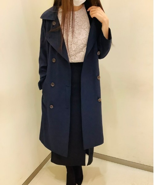 BRICK HOUSE by TOKYO SHIRT（ブリックハウス）の「ベーシックトレンチコート（トレンチコート・レディース・ライトカーキ/ネイビー/グレイッシュベージュ/ライトベージュ・M/L）」の4枚目の写真