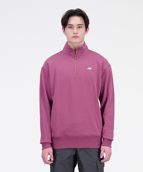 NEW BALANCE(ニューバランス)の「NB Athletics 90's ハーフジップ モックスウェットシャツ(スウェット・メンズ・バーガンディー/アイボリー/ネイビー・X-LARGE/LARGE/MEDIUM/XX-LARGE/SMALL)」の3枚目の写真