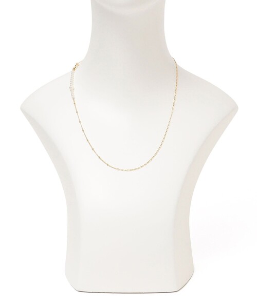 SALON(サロン)の「SALON: パールモチーフ チェーン ミックス マンテル ネックレス(ネックレス・レディース・ホワイト・ONE SIZE)」の5枚目の写真