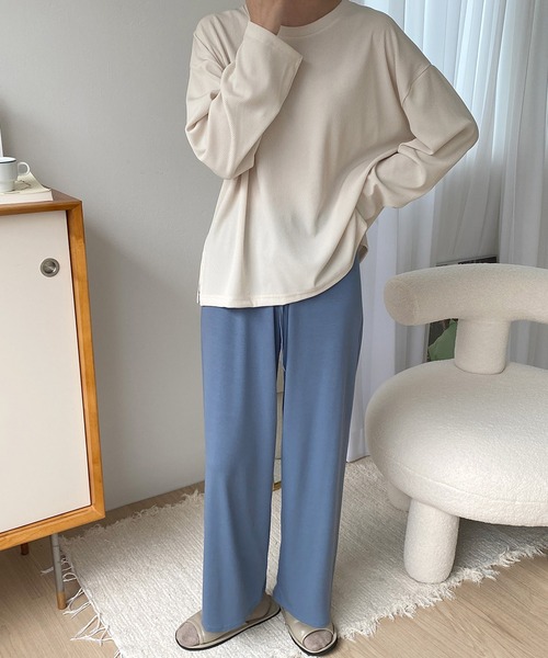 fd style（エフディ スタイル）の「バンディングのつるつる パンツ（スウェットパンツ・レディース・Black/Beige/MD.Gray/LT.Blue・FREE）」の11枚目の写真