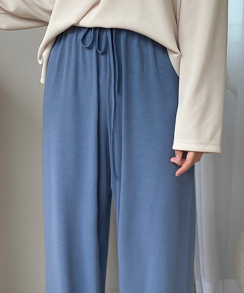fd style（エフディ スタイル）の「バンディングのつるつる パンツ（スウェットパンツ・レディース・Black/Beige/MD.Gray/LT.Blue・FREE）」の7枚目の写真