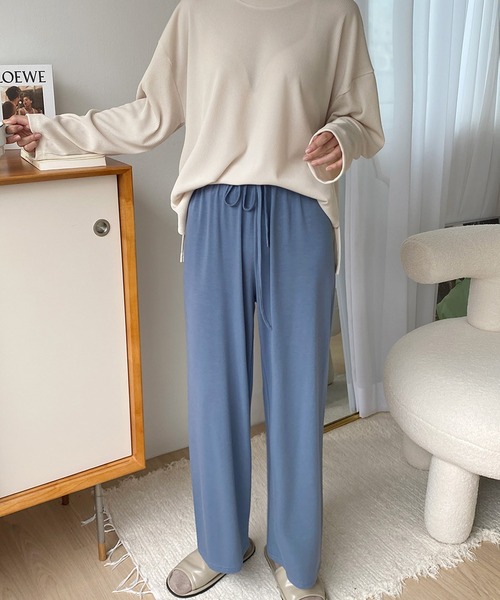 fd style（エフディ スタイル）の「バンディングのつるつる パンツ（スウェットパンツ・レディース・Black/Beige/MD.Gray/LT.Blue・FREE）」の21枚目の写真