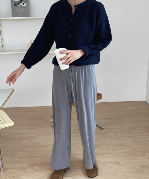 fd style（エフディ スタイル）の「バンディングのつるつる パンツ（スウェットパンツ・レディース・Black/Beige/MD.Gray/LT.Blue・FREE）」の14枚目の写真