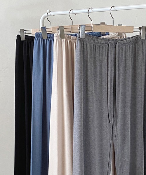fd style（エフディ スタイル）の「バンディングのつるつる パンツ（スウェットパンツ・レディース・Black/Beige/MD.Gray/LT.Blue・FREE）」の10枚目の写真