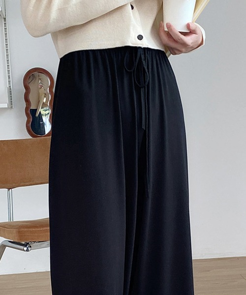 fd style（エフディ スタイル）の「バンディングのつるつる パンツ（スウェットパンツ・レディース・Black/Beige/MD.Gray/LT.Blue・FREE）」の8枚目の写真