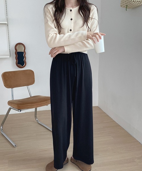 fd style（エフディ スタイル）の「バンディングのつるつる パンツ（スウェットパンツ・レディース・Black/Beige/MD.Gray/LT.Blue・FREE）」の9枚目の写真