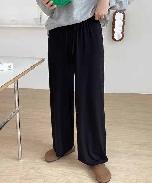 fd style（エフディ スタイル）の「バンディングのつるつる パンツ（スウェットパンツ・レディース・Black/Beige/MD.Gray/LT.Blue・FREE）」の13枚目の写真
