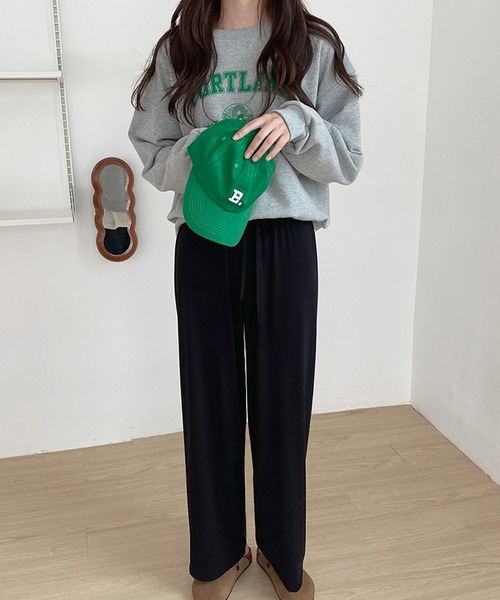 fd style（エフディ スタイル）の「バンディングのつるつる パンツ（スウェットパンツ・レディース・Black/Beige/MD.Gray/LT.Blue・FREE）」の16枚目の写真