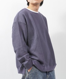 ビッグワッフル オーバーサイズ クルーニット / セーター メンズ ニット レディース オーバーサイズ ビッグシルエット