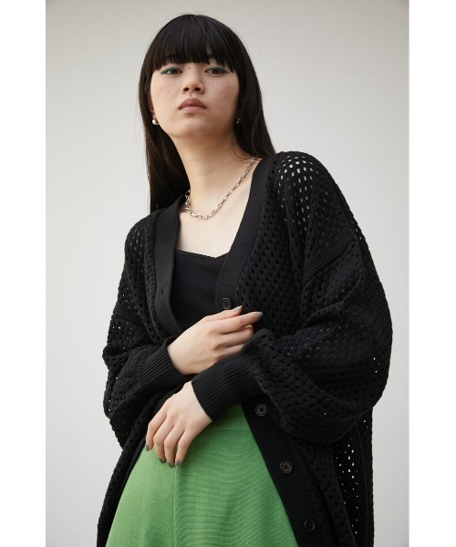 AZUL by moussy（アズールバイマウジー）の「MESH KNIT CARDIGAN