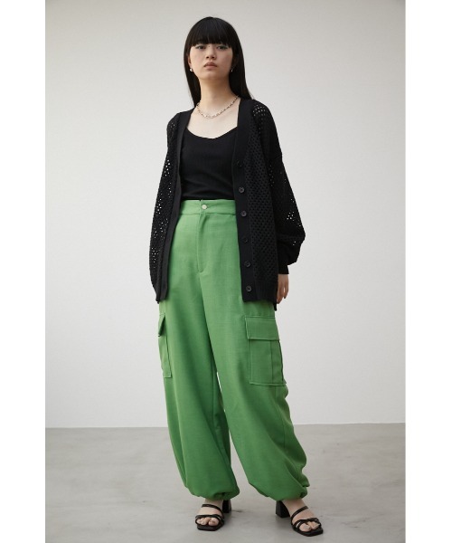 AZUL by moussy(アズールバイマウジー)の「MESH KNIT CARDIGAN/メッシュニットカーディガン(カーディガン/ボレロ・レディース・ブラック/アイボリー/ダークオレンジ・FREE)」の15枚目の写真