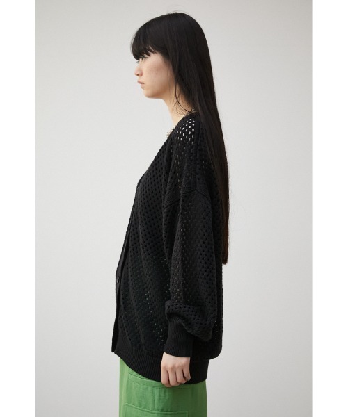 AZUL by moussy(アズールバイマウジー)の「MESH KNIT CARDIGAN/メッシュニットカーディガン(カーディガン/ボレロ・レディース・ブラック/アイボリー/ダークオレンジ・FREE)」の17枚目の写真