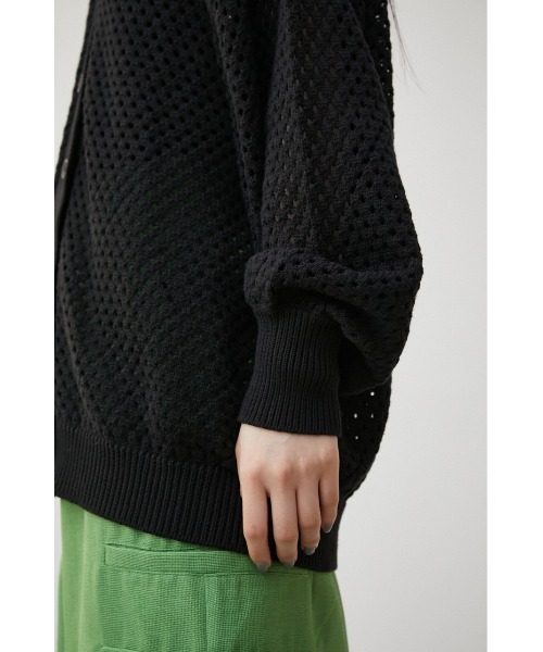 AZUL by moussy(アズールバイマウジー)の「MESH KNIT CARDIGAN/メッシュニットカーディガン(カーディガン/ボレロ・レディース・ブラック/アイボリー/ダークオレンジ・FREE)」の21枚目の写真
