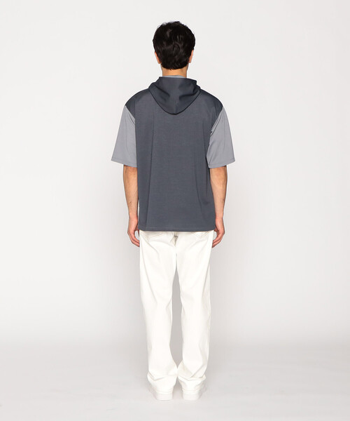 COMME CA ISM(コムサイズム)の「パッチワークデザイン フード Tシャツ(Tシャツ/カットソー・メンズ・ベージュ/チャコール/グリーン・MEDIUM/LARGE)」の6枚目の写真