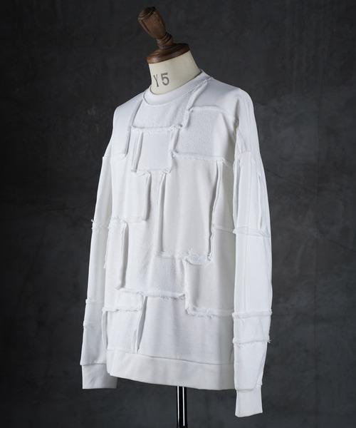 G.O.C（ジーオーシー）の「パッチワークグランジワイドスウェットトレーナー（スウェット・メンズ・ブラック/ホワイト・MEDIUM/LARGE）」の18枚目の写真