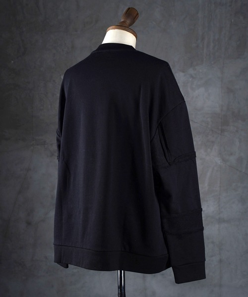 G.O.C（ジーオーシー）の「パッチワークグランジワイドスウェットトレーナー（スウェット・メンズ・ブラック/ホワイト・MEDIUM/LARGE）」の14枚目の写真