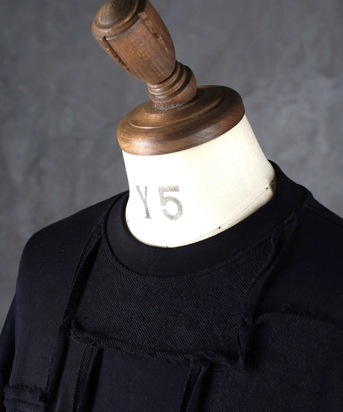 G.O.C（ジーオーシー）の「パッチワークグランジワイドスウェットトレーナー（スウェット・メンズ・ブラック/ホワイト・MEDIUM/LARGE）」の4枚目の写真