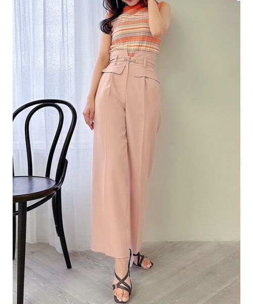 dazzlin(ダズリン)の「ウエストビットワイドパンツ(その他パンツ・レディース・ピンク/ブルー/アイボリー・SMALL/MEDIUM)」の1枚目の写真