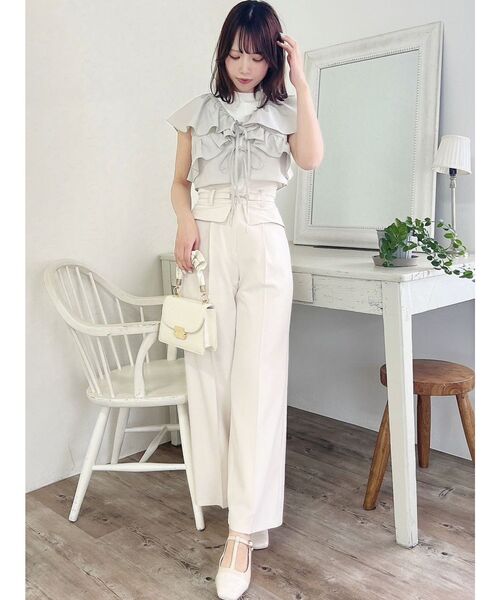 dazzlin(ダズリン)の「ウエストビットワイドパンツ(その他パンツ・レディース・ピンク/ブルー/アイボリー・SMALL/MEDIUM)」の4枚目の写真