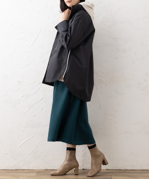 aunt lily(アントリリー)の「撥水 防風 2WAY シャツジャケット マウンテンパーカー ライトアウター チュニック丈 軽量 羽織り 洗える きれいめ 大人カジュアル(その他アウター・レディース・ブロンズ/ブラック/シルバー・7号/11号/9号/13号/15号)」の16枚目の写真