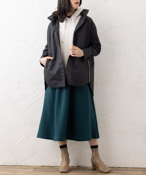 aunt lily(アントリリー)の「撥水 防風 2WAY シャツジャケット マウンテンパーカー ライトアウター チュニック丈 軽量 羽織り 洗える きれいめ 大人カジュアル(その他アウター・レディース・ブロンズ/ブラック/シルバー・7号/11号/9号/13号/15号)」の10枚目の写真