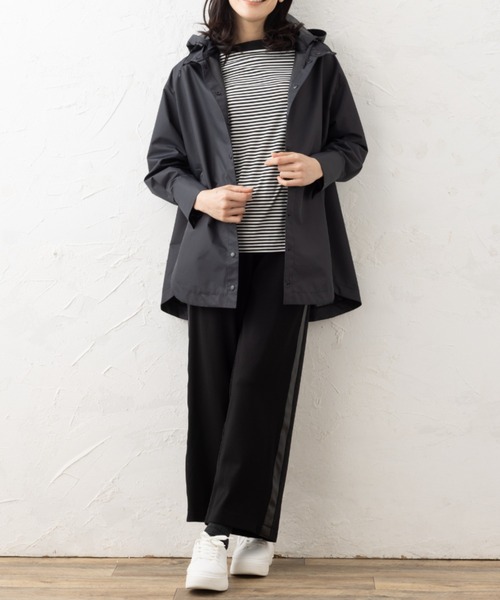 aunt lily(アントリリー)の「撥水 防風 2WAY シャツジャケット マウンテンパーカー ライトアウター チュニック丈 軽量 羽織り 洗える きれいめ 大人カジュアル(その他アウター・レディース・ブロンズ/ブラック/シルバー・7号/11号/9号/13号/15号)」の4枚目の写真