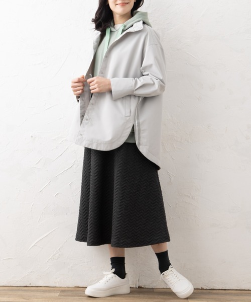 aunt lily(アントリリー)の「撥水 防風 2WAY シャツジャケット マウンテンパーカー ライトアウター チュニック丈 軽量 羽織り 洗える きれいめ 大人カジュアル(その他アウター・レディース・ブロンズ/ブラック/シルバー・7号/11号/9号/13号/15号)」の12枚目の写真